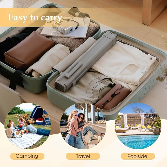 cjc Foldable Clothes Drying Rack, Drying Rack Clothing,Collapsible Drying Racks for Laundry Used for Indoor, Outdoor, 4 Retractable Drying Rods + 4 Shoe Racks/Grey