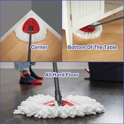 Spin Mop Replacement Head 6 Pack Mop Refill Compatible with Ocedar Triangle Swivel Mops Microfiber Swivel Mop Refill,Deep Clean,Machine Washable and Easy to Replace