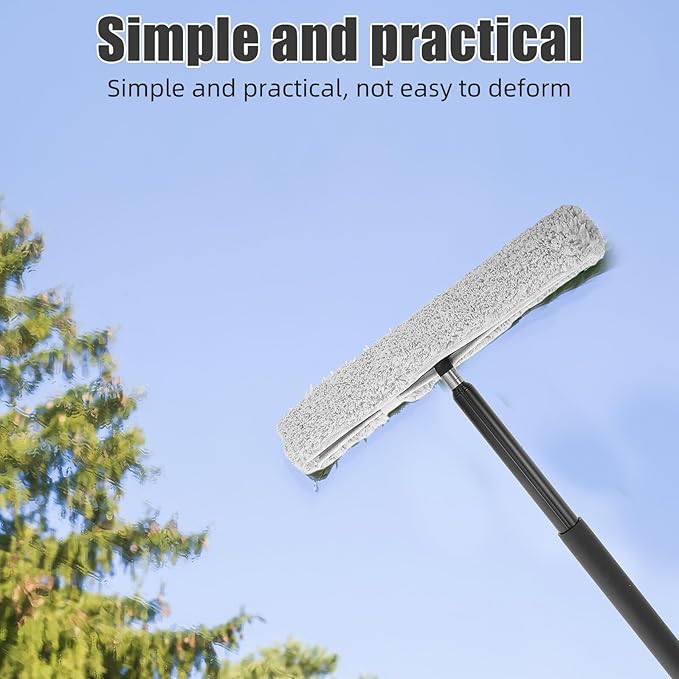 SOIMISS Telescopic Stainless Steel Window Squeegee with Extension Pole, Glass and Shower Mirror Cleaner for Bathroom and Car Windshield, Household Cleaning Tool