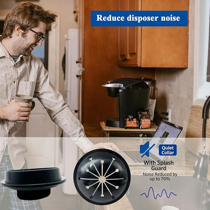 3-1/8 Inch Garbage Disposal Splash Guard and Sink Stopper, Universal Rubber Stopper Fits Waste King, Whirlaway, Sinkmaster, GE Models (1+1)