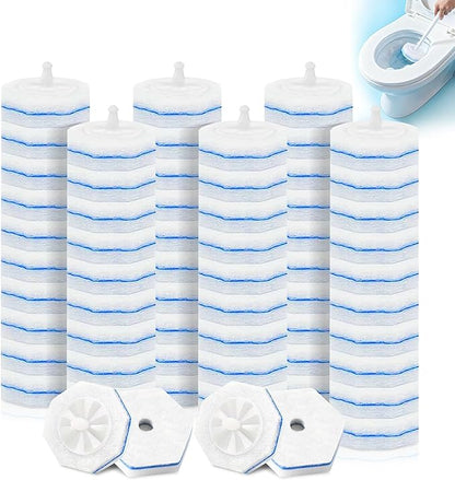 64Pcs Disposable Toilet Wand Refills for Clorox, Toilet Bowl Cleaners Scrubber, 5X Cleaning Exclusive Upgrade Formula Disposable Toilet Bowl Wand Refills Replacement Cleaner Brush Heads