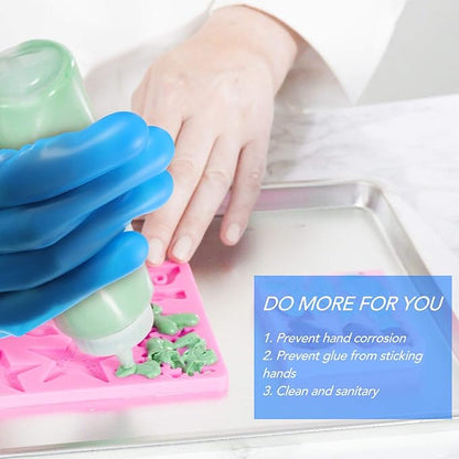 Geyoga 3 Pairs Silicone Gloves for Epoxy Resin Casting Reusable Waterproof Epoxy Gloves Safe Silicone Finger Protectors for DIY Jewelry Making Work Crafts