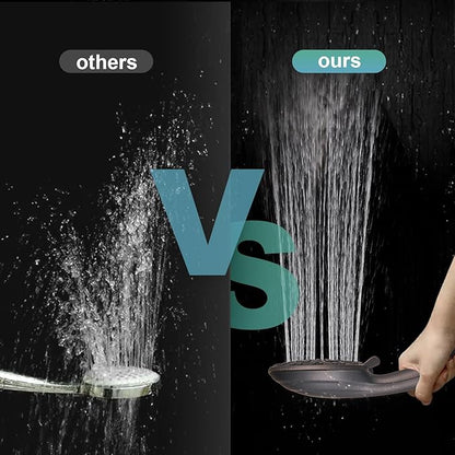 Cobbe 8-Setting Handheld Shower Head with High Pressure Shower Heads - Bathroom Showerhead Set - Detachable Showerhead with 5ft Stainless Steel Hose and Brass Swivel Bracket (ORB)