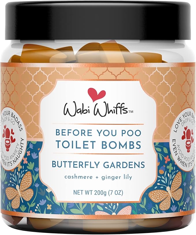 Fizzing Toilet Bombs – Butterfly Gardens | Natural Bathroom Deodorizer | Odor Eliminator Tablets For Freshness & Cleanliness | Eco-Friendly Septic Safe Tablets | 60 Count |