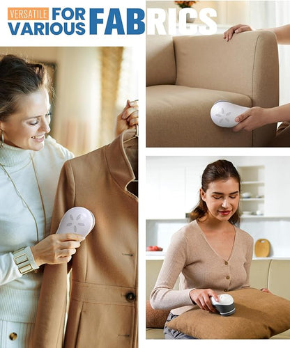 POPCHOSE Fabric Shaver, Lint Shaver for Clothing, Electric Lint Remover with 6-Leaf Blades, Sweater Shavers to Remove Pilling, Clothes Shaver for Couch, Furniture, Fuzz, Lint Ball, USB Rechargeable
