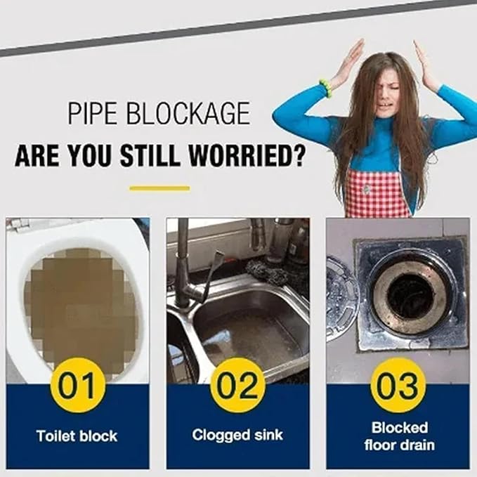 Drain Cleaner,2025 New Wild Sink and Drain Cleaner,Multi-functional Sink and Drains Cleaner Powder Cleaning,Powerful Quick Foaming Sewer Unclog Remover for Kitchen & Toilet (5PCS)