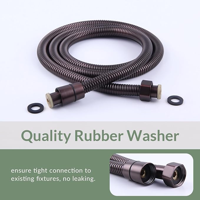 Flexible Shower Hose 59 Inches, APLusee 304 Stainless Steel Shower Tube With Swivel Brass Connector, Extension Replacement Part For Handheld Sprayer And Bidet, Oil Rubbed Bronze