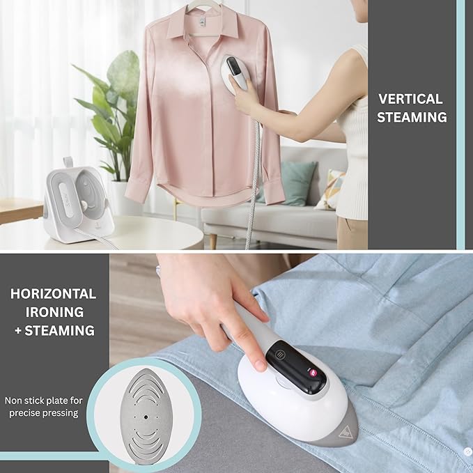 SALAV DuoPress Smart Deluxe Steam Station, Garment Steamer & Iron, 6ft Extra-Long Hose, Auto-Off Safety, Digital Display, 7 Steam Levels, 1.1L Water Tank, Dry Iron Mode & Steam Burst