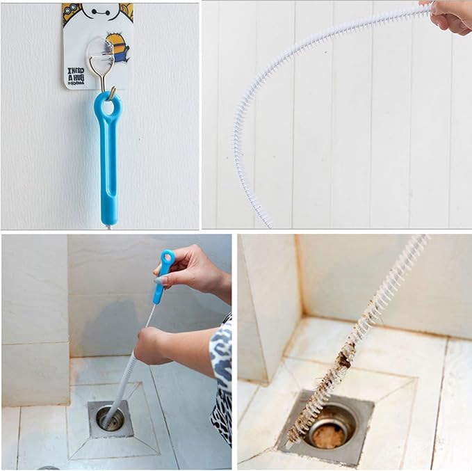 39inch Drain Clog Remover(x1), 20inch Drain Snake Hair Remover(x3)＆ Cleaning Brush(x1), 24inch Sewer Hair Catcher(x1),6 Pack Auger Cleaner Tool Set for Toilet, Kitchen Sink, Bathroom Tub, Sewer