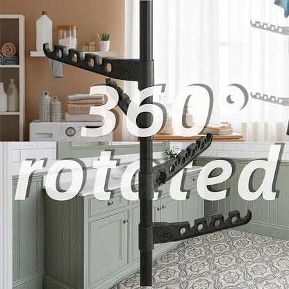 Super Space-Saving Laundry Rack for Air Drying Clothing, Indoor Clothes Rack for Laundry Apartment Small Room Black