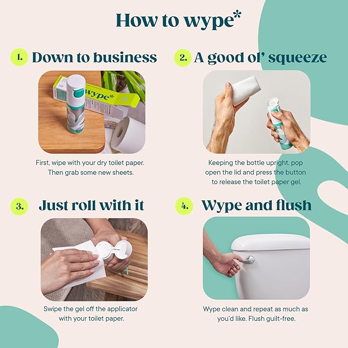 Wype | On The Go Bundle | Toilet Paper Gel | Flushable & Convenient Wet Wipes Alternative | Vacation Essentials | 3 x 1 fl oz