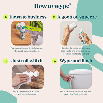 Wype | On The Go Bundle | Toilet Paper Gel | Flushable & Convenient Wet Wipes Alternative | Vacation Essentials | 3 x 1 fl oz
