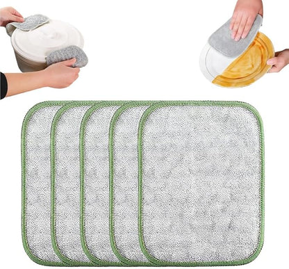 Multipurpose Steel Wire Cleaning Cloth - Double-Sided Scrub Rag for Kitchen Pots Pans Wet Dry (5)