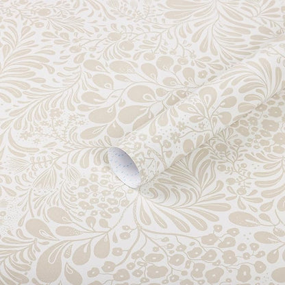Heroad Peel and Stick Wallpaper Contact Paper Modern Wall Paper 17.3''x393'' Boho Floral Removable Wallpaper Beige Self Adhesive Contact Papers for Bedroom Living Room Walls Waterproof Vinyl Roll