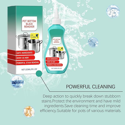Liquid Pot and Pan Cleaner for Burnt On Food & Grease, Tough Stove Top and Cookware Cleaner, Removes Stubborn Stains on Stainless Steel, Cast Iron, Copper Pots - 5 fl oz