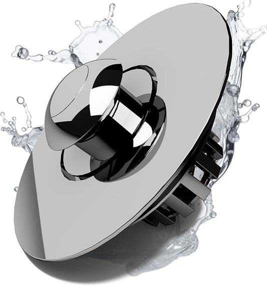 Kitchen Sink Drain Strainer 3 in 1, 304 Stainless Steel Pop Up Sink Stopper, Anti-Clogging Drain Stopper, Strainers for Kitchen, Drain Cover & Kitchen Accessories for US Standard Sink (Shiny Chrome)