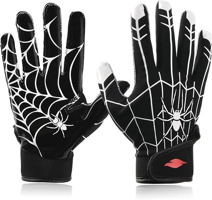 Kids Football Gloves Youth Enhanced Grip Silicone Wide Receiver Gloves