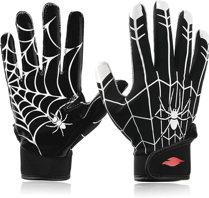 Kids Football Gloves Youth Enhanced Grip Silicone Wide Receiver Gloves