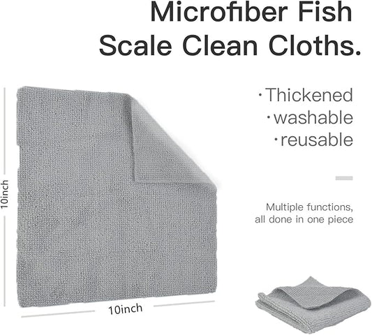 Microfiber Cleaning Cloth Grey-20Pcs (8x8 in) All-Purpose Microfiber Towels，Scratch Proof & Lint Free Cloth