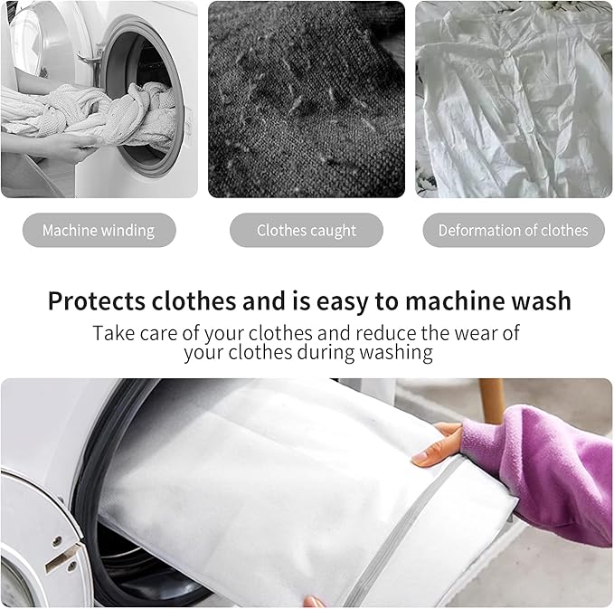 3 Pack Large Mesh Laundry Bags by MDSXO- Fine Durable Lingerie Delicates Bag for Washing Machine 16 * 20 inch [3 Pack]