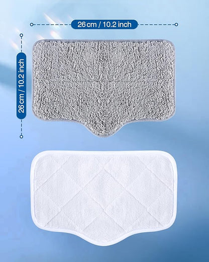 Steam Mop Replacement Pads - 6 Pack Machine Washable Microfiber Cloths, Reusable Cleaning Pads