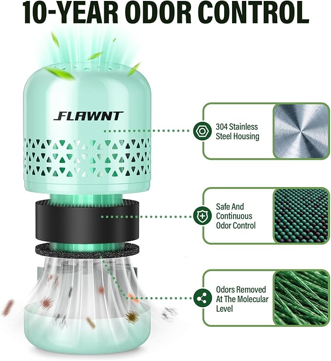 Refrigerator Deodorizer - Long Lasting Fridge Odor Eliminator and Smell Absorber, No Need Baking Soda Replacement, Works as Freezer Freshener & Organizer Accessory Green