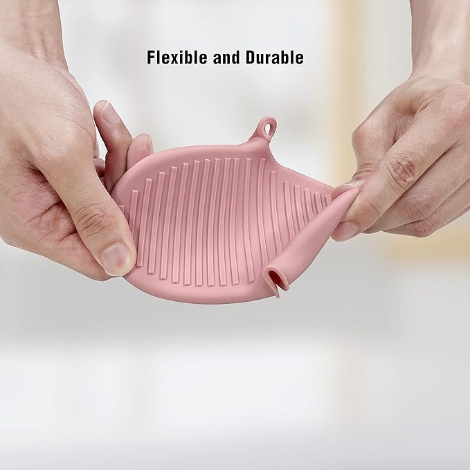 Thickened Mini Silicone Oven Mitts Heat Resistant as Hot Pot Holder, Baking Holder, Rubber Oven Gloves, Finger Pinch Grips, Potholder Mitts for Kitchen Cooking, 1 Pair, Macaron Pink