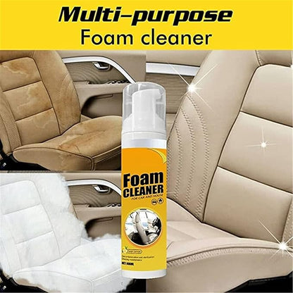 Multipurpose Foam Cleaner Spray,Foam Cleaner for car and House Lemon Flavor,Rinse Free Stain Removal Kitchen Grease Cleaner,for Car Interior,Kitchen,Bathroom,Car House (1pcs)