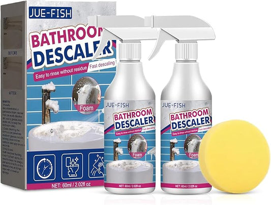 2 Pcs Bathroom Descaler Foam Cleaner Spray, 2025 Upgraded Bathroom Descaler Foam Cleaner, All Purpose Rinse Cleaning Foams For Bathtub, Toilet, Glass, Faucet (2 PCS)