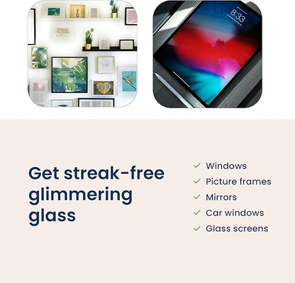 Truly Free Natural Glass Cleaner - Removes Dirt & Debris for Sparkling Clean Windows & Glass Surfaces at Home, Office & Garage, Includes: 1 Refillable Empty Bottle (16oz) & 2 Refills (3oz ea)
