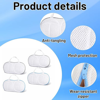 4Pcs Bra Washing Bags for Laundry, Mesh Laundry Bags for Delicates, Garment Bag for Washing Machine Suitable for Protect Clothing From Deformation
