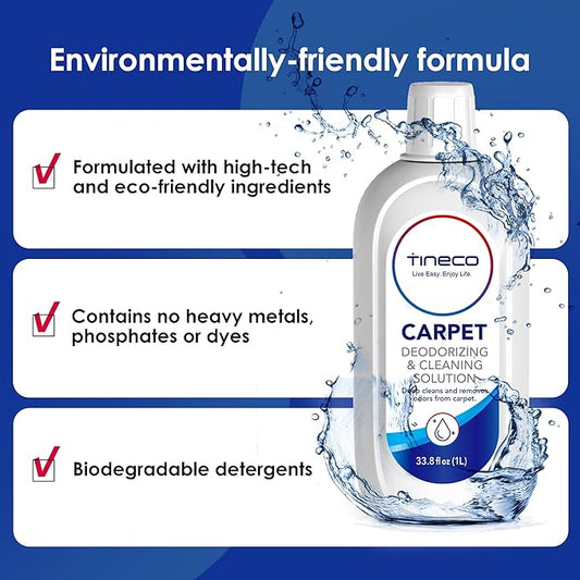 Tineco Carpet Cleaning Solution for CARPET ONE Cruiser, CARPET ONE & Spot Series, 33.8 OZ, NOT for Wet Dry Vacuum, Not for Hard Floors