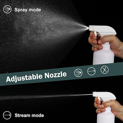Spray Bottles Plastic Spray Bottle for Hair Mist/Stream Heavy Duty Empty Spray Bottles for Cleaning Solutions, Plants, Cooking (16.9oz-White)