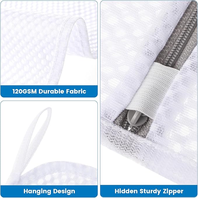 Dntorx 2 Pack XX-Large Mesh Laundry Bags for Delicates, 24 x 32 Inches Reusable Laundry Bag Durable Wash Bags for Washing Machine for College, Family, Travel, Storage