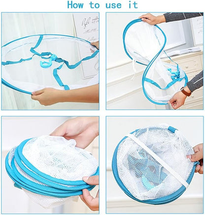 iayokocc 3 Tiers Folding Drying Rack, Folding Mesh Clothes Hanging Dryer, Portable Sweater Drying Rack Lay Fold Flat to Dry Mesh Clothes Hanger for T-Shirt, Swimsuit, Sweater, Delicates