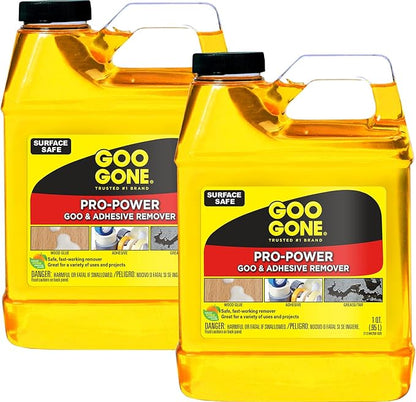 Goo Gone Pro-Power - 32 Ounce 2 Pack - Professional Strength Adhesive Remover, Removes Stickers, Tape, Grease and More