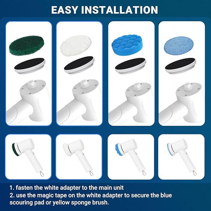 Replacement Brush Heads, 4-Pack Multi-Surface Spin Scrubber Heads for Cordless Electric Power Scrubber, Cleaning Pads for Bathroom, Kitchen, Tile, Bathtub, Car Detailing & Floor