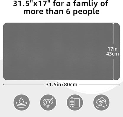 LOPNUR Kitchen Dish Drying Mat, 31.5"x17" Extra Large Dish Drying Mats for Kitchen Counter, Diatomite Coffee Mat, Super Absorbent Dish Drying Pad, Heat Resistant Mat with Anti-slip Rubber Backed, Grey