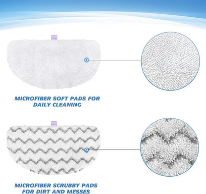 Tidy Monster 2 Pack Replacement Steam Mop Pads Compatible with Bissell PowerFresh Steam Mop, Fits Models 1940, 1806, 1544, 1440, Microfiber Scrubbing Pads for Sealed Hard Floors (1 Scrub + 1 Soft)