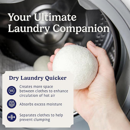 Handy Laundry Wool Dryer Balls – Natural Fabric Softener, Reusable, Reduces Wrinkles and Saves Drying Time. Large Dryer Balls Are a Better Alternative to Plastic Balls and Liquid Softener (Pack of 72)