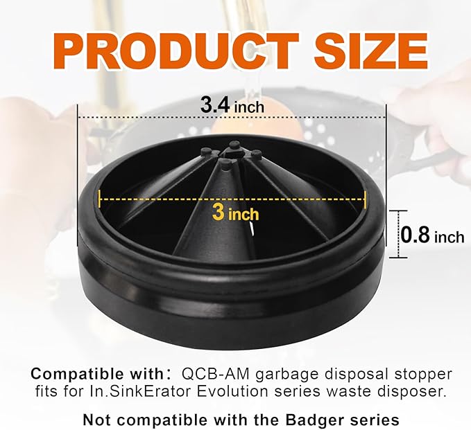 Garbage Disposal Splash Guards, 3 3/8" Kitchen Sink Splash Guard, QCB-AM Garbage Disposal Stopper (4)