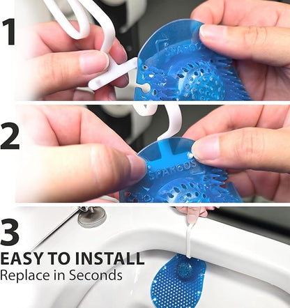 12-Pack Rim Hanger Toilet Bowl Cleaner & Urinal Screen All-in-One | Ocean Breeze Splash Guard | Each Lasts 7 Days (5-Month Supply) | Commercial & Home Deodorizer | Gloves Included