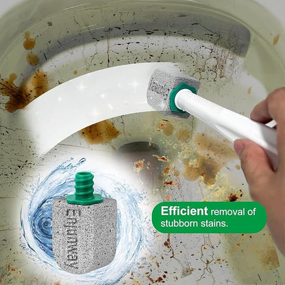Pumice Stone Toilet Bowl Cleaner,Bathroom Cleaner Brush Toilet Wand Refills with 30CM Long Handle for Remove Hard Water Stains with 1 Wand+ Pumice Stones (20 Pack Stone)