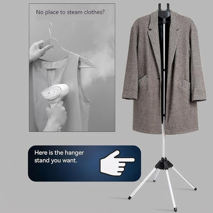 Clothes Steamer Stand Hanger with Steamer Ironing Gloves for Steaming Clothes, Handheld Garment Steamer Rack with Flexible Anti Steam Mitt