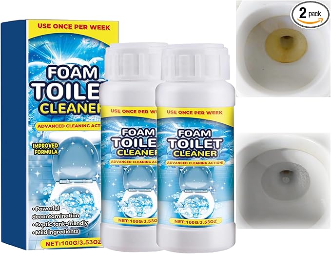 2PCS Foam Toilet Cleaner,2025 New Toilet Bowl Cleaner,Advanced Bathroom Cleaner for Home,Powerful Instant Bowl Cleaners for Toilets Squatting Pans