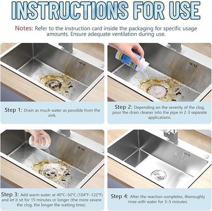 Drain Cleaner Shower Sink Cleaner New - Powerful Pipeline Dredging Agent, Kitchen Unblocker, Sink and Drain Cleaner for Kitchen Toilet（6PCS）