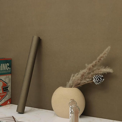 HeloHo Dark Gold Peel and Stick Wallpaper 118"X15.7" Solid Golden Bronze Matte Textured Wall Paper Modern Self Adhesive Removable Waterproof Contact Paper for Living Room Bedroom Decor