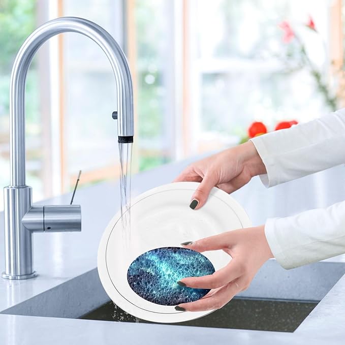 Galaxy Kitchen Scrub Sponges, Pop-up Kitchen Cleaning Sponges Reusable Dish Washing Sponges for Bathroom Household Cleaning 3 Pack - Non Scratch Scrubber