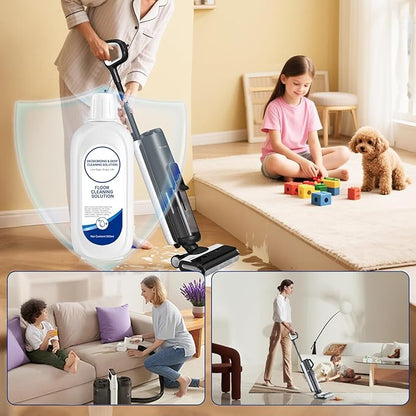 2 Packs Floor Cleaner Solution Compatible with Tineco Cleaning Solution Refill Natural Scented, Deep Clean Streaks & Residue Free for All Robotic Vacuum Mop Cleaner Solution for Hardwood Multi Surface