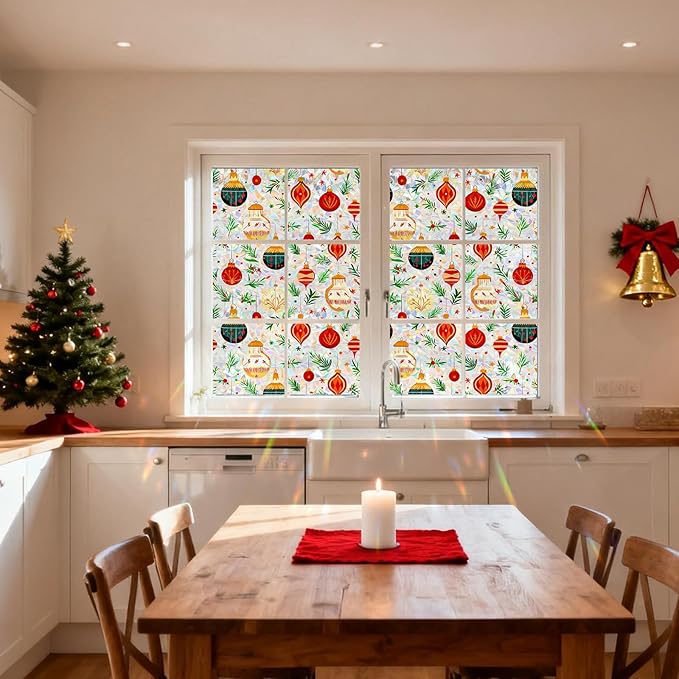 Rainbow Window Privacy Film,Heat Control,UV Blocking,Anti-Glare,Day & Night Privacy Protection & Decoration for Home, Bathroom,Glass Door,Static Cling,Renter-Friendly with Installation Tools